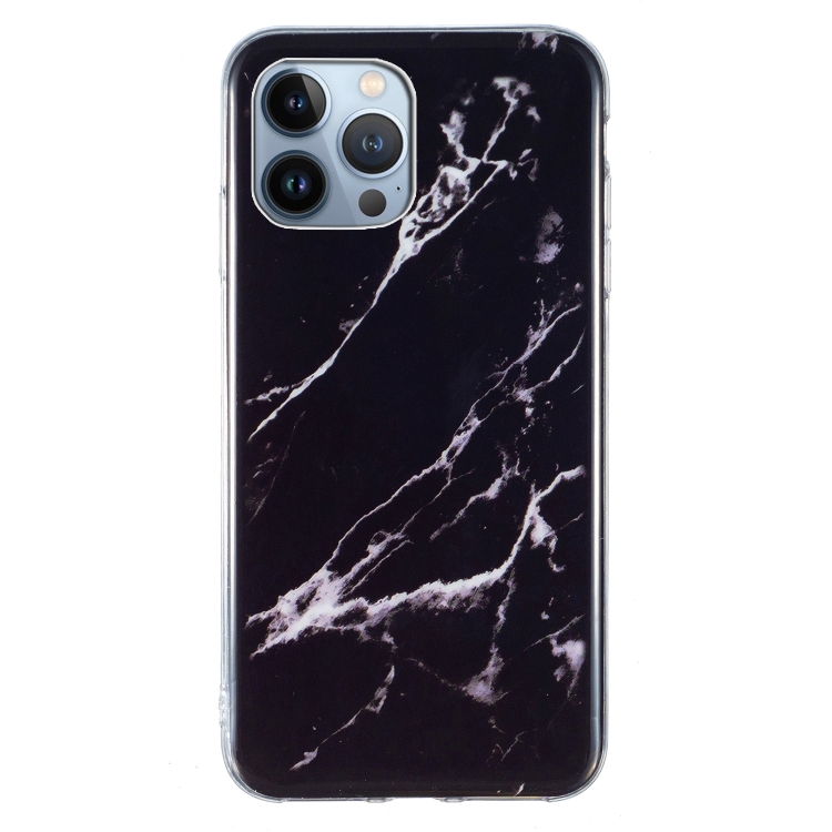 

IMD Marble TPU Phone Case For iPhone 15 Pro(Black)