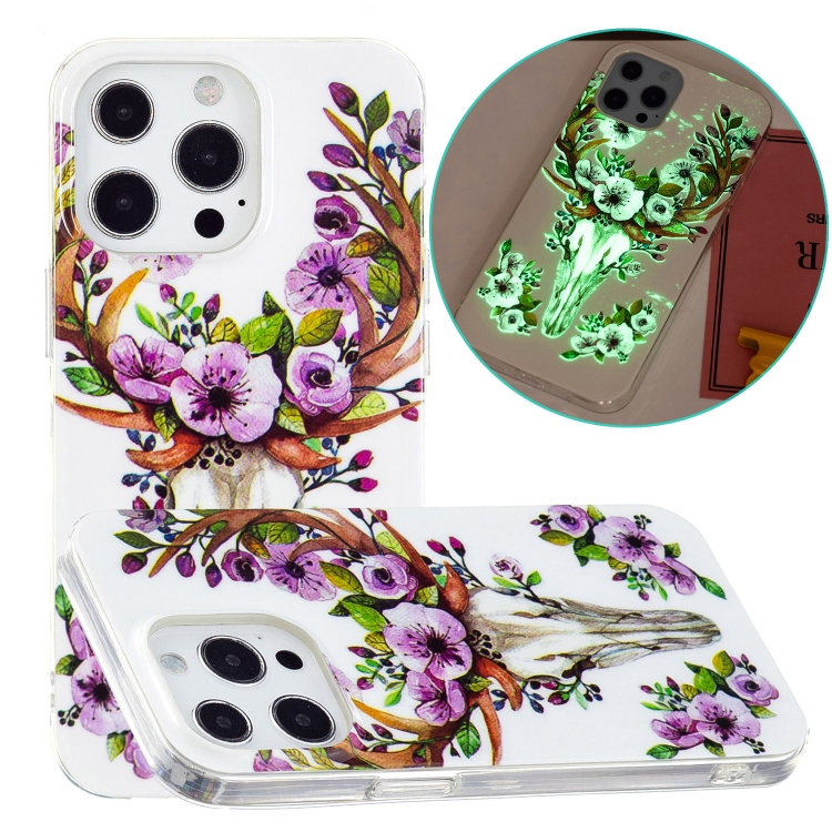 

For iPhone 15 Pro Max Electroplating Soft TPU Phone Case(Flower Deer)