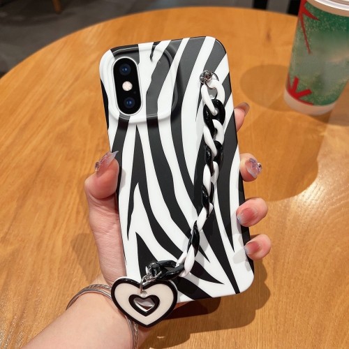 

For iPhone XS / X Frosted Bracelet TPU Phone Case(Zebra Texture)