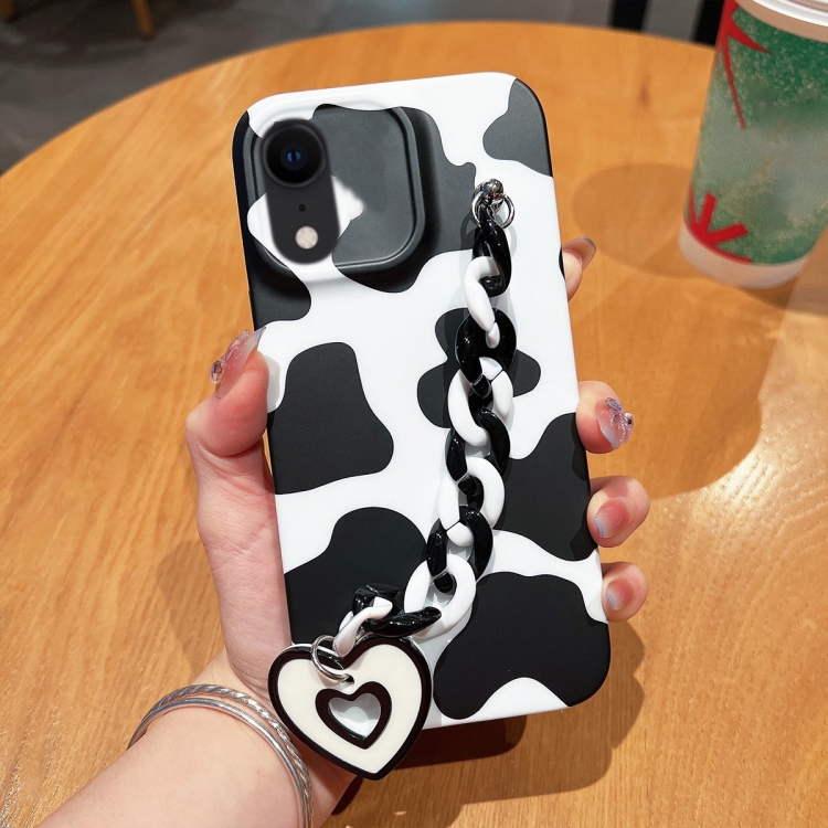 

For iPhone XR Frosted Bracelet TPU Phone Case(Milk Cow Texture)