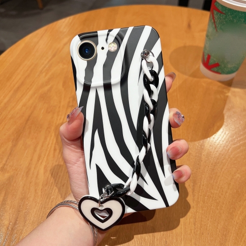 

For iPhone SE 2022 / 2020 / 8 / 7 Frosted Bracelet TPU Phone Case(Zebra Texture)