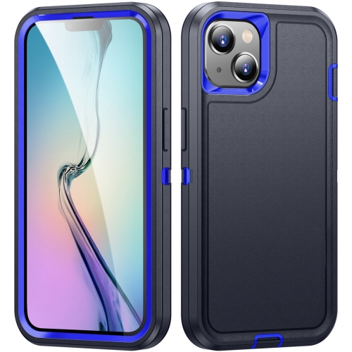 

For iPhone 15 Plus Life Waterproof Rugged Phone Case(Dark Blue + Royal Blue)