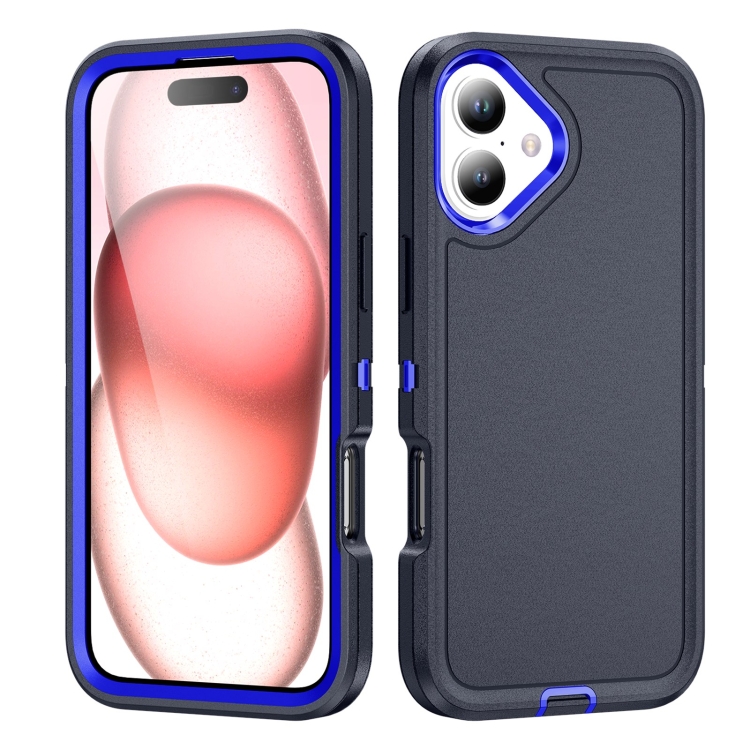 

For iPhone 16 Plus Life Waterproof Rugged Phone Case(Dark Blue + Royal Blue)
