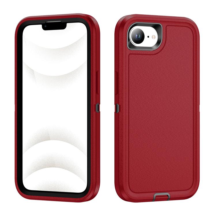 

For iPhone 16e Life Waterproof Rugged Phone Case(Red + Black)