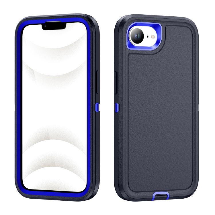 

For iPhone 16e Life Waterproof Rugged Phone Case(Dark Blue + Royal Blue)