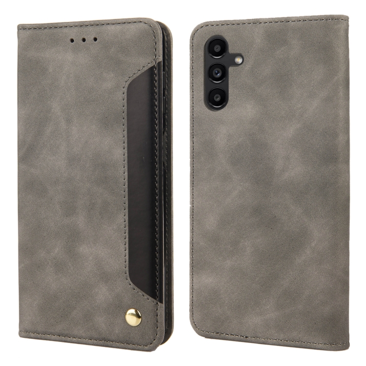 

For Samsung Galaxy A24 / A25 5G Skin Feel Splicing Leather Phone Case(Grey)