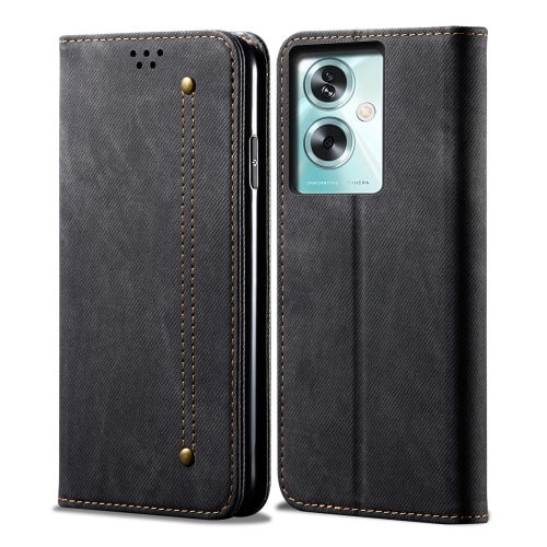 For Oppo A79 5G Phone Cover Calf Texture PU Leather Wallet Stand Shell  Phone Case - Black Wholesale