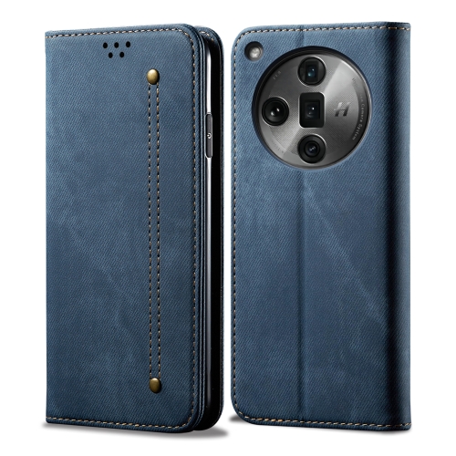 

For OPPO Find X7 Pro/Find X7 Ultra Denim Texture Casual Style Horizontal Flip Leather Case(Blue)