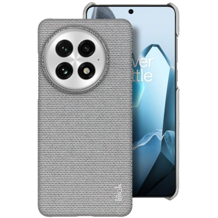 

For OnePlus 13 imak Ruiyi Series Cloth Texture PU + PC Phone Case(Light Grey)