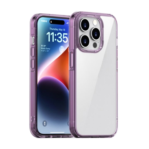 

For iPhone 15 Pro iPAKY Aurora Series Shockproof PC + TPU Protective Phone Case(Transparent Purple)