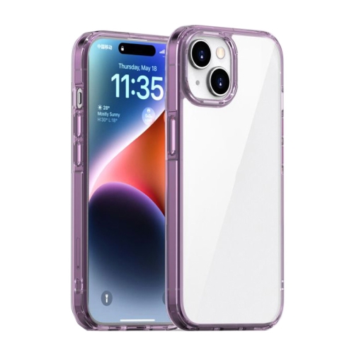 

For iPhone 15 iPAKY Aurora Series Shockproof PC + TPU Protective Phone Case(Transparent Purple)