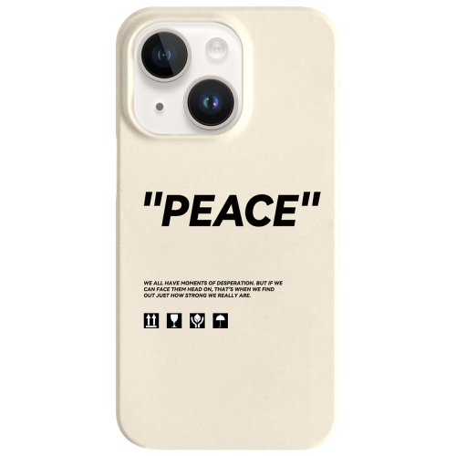 

For iPhone 14 Painted Pattern Skin-friendly PC Phone Case(Beige World Peace)