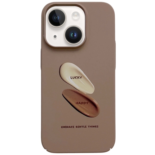 

For iPhone 14 Painted Pattern Skin-friendly PC Phone Case(Coffee Pigment)