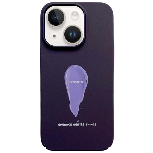 

For iPhone 14 Painted Pattern Skin-friendly PC Phone Case(Purple Pigment)