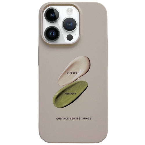 

For iPhone 14 Pro Painted Pattern Skin-friendly PC Phone Case(Beige Pigment)