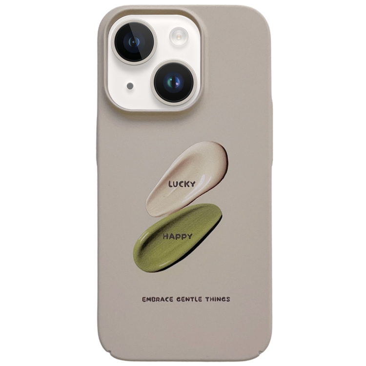 

For iPhone 13 Painted Pattern Skin-friendly PC Phone Case(Beige Pigment)