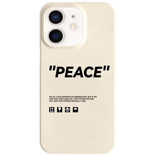 

For iPhone 12 Painted Pattern Skin-friendly PC Phone Case(Beige World Peace)
