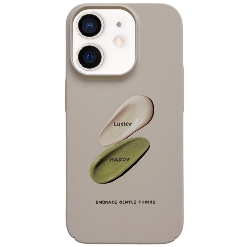 

For iPhone 12 Painted Pattern Skin-friendly PC Phone Case(Beige Pigment)