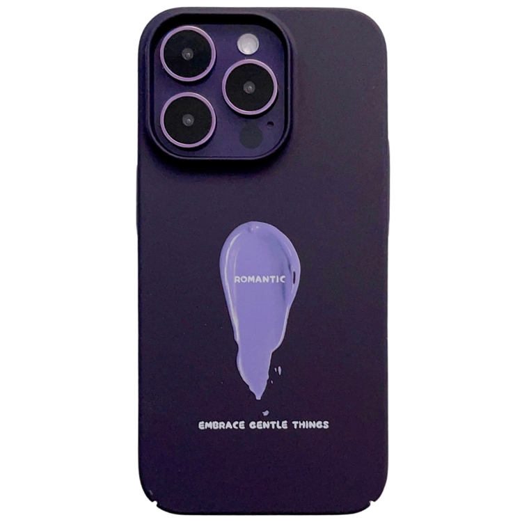 

For iPhone 12 Pro Painted Pattern Skin-friendly PC Phone Case(Purple Pigment)