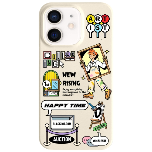 

For iPhone 11 Painted Pattern Skin-friendly PC Phone Case(Happy Time)