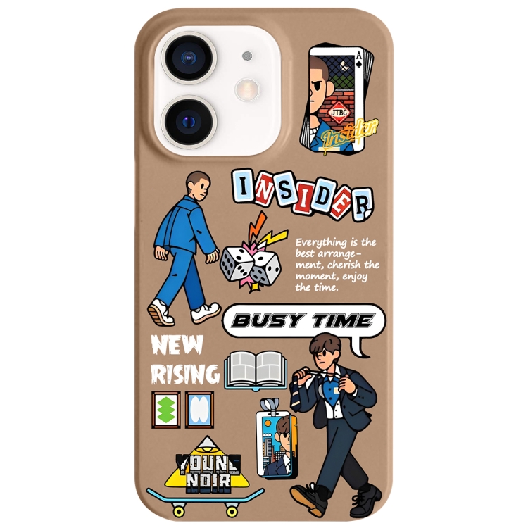 

For iPhone 11 Painted Pattern Skin-friendly PC Phone Case(Busy Time)