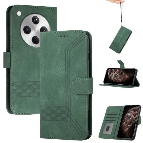 

For OPPO Find X8 Cubic Skin Feel Flip Leather Phone Case(Green)