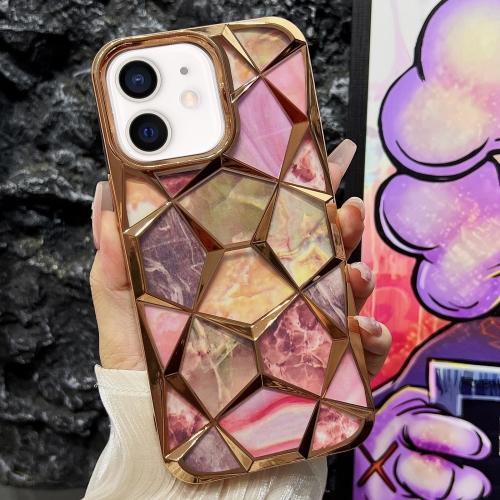 

For iPhone 11 Water Cube Marble Electroplating TPU Phone Case(Gold)