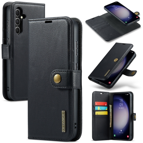 

For Samsung Galaxy S23 FE 5G DG.MING Crazy Horse Texture Detachable Magnetic Leather Case(Black)