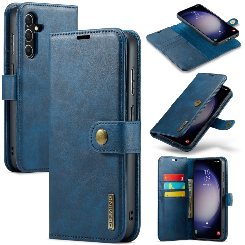 

For Samsung Galaxy S23 FE 5G DG.MING Crazy Horse Texture Detachable Magnetic Leather Case(Blue)