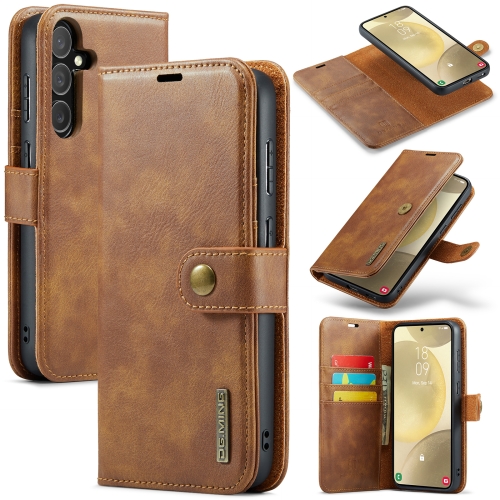 

For Samsung Galaxy S24+ 5G DG.MING Crazy Horse Texture Detachable Magnetic Leather Case(Brown)