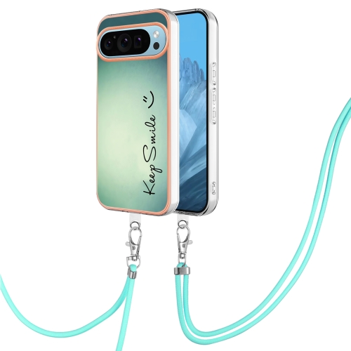 

For Google Pixel 9 Pro Electroplating Dual-side IMD Phone Case with Lanyard(Smile)