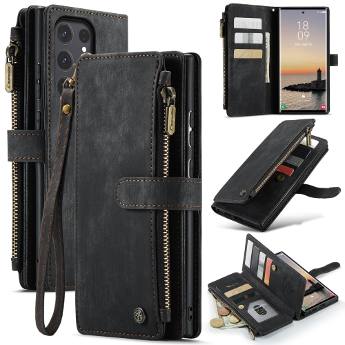 

For Samsung Galaxy S24 Ultra 5G CaseMe C30 Card Slots Zipper Wallet Leather Phone Case(Black)