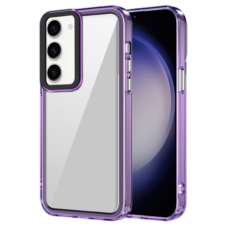 

For Samsung Galaxy S23+ 5G Transparent Acrylic + TPU Shockproof Phone Case(Transparent Purple)