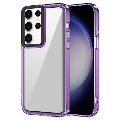 

For Samsung Galaxy S23 Ultra 5G Transparent Acrylic + TPU Shockproof Phone Case(Transparent Purple)