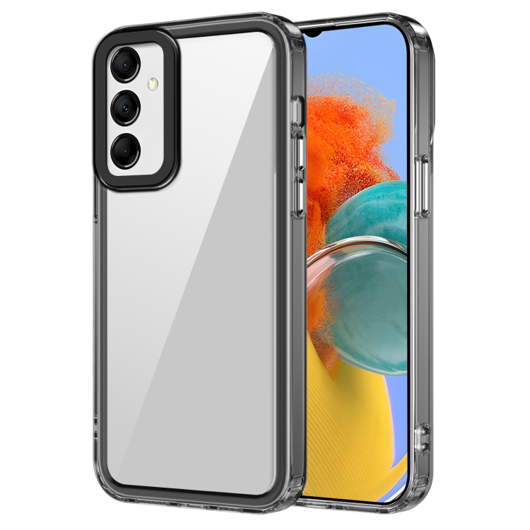 

For Samsung Galaxy M14 Transparent Acrylic + TPU Shockproof Phone Case(Transparent Black)