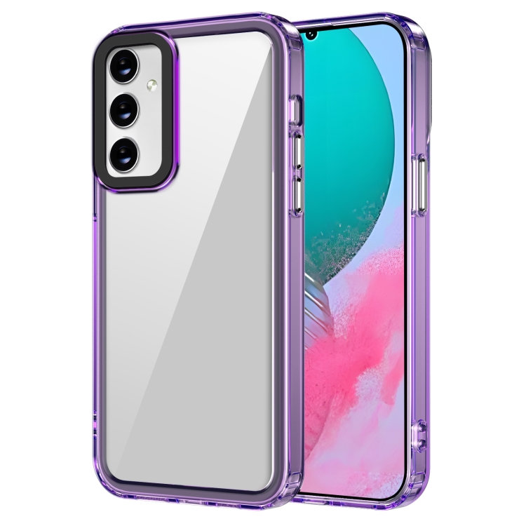 

For Samsung Galaxy M54 5G Transparent Acrylic + TPU Shockproof Phone Case(Transparent Purple)
