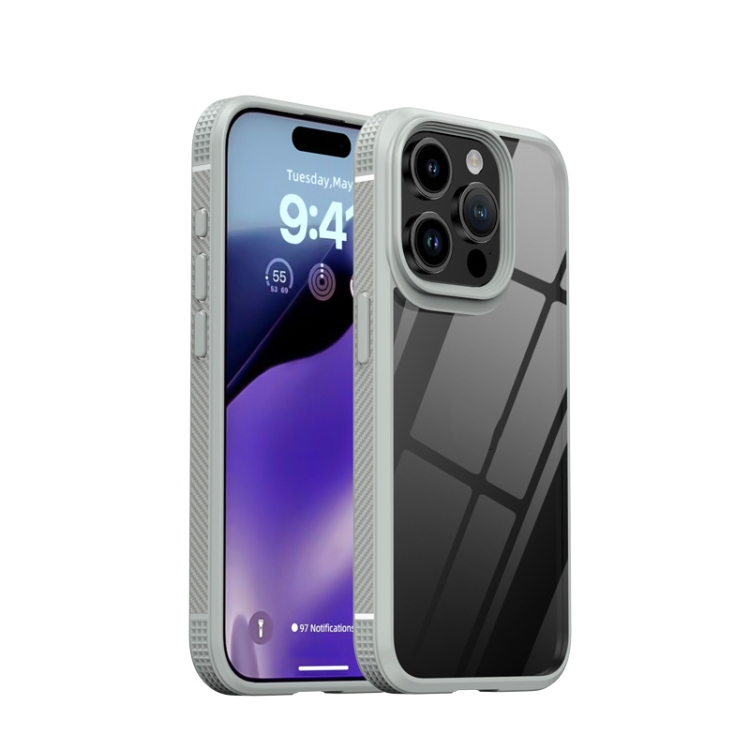 

For iPhone 15 Pro iPAKY MG Series Transparent PC+TPU Phone Case(Grey)
