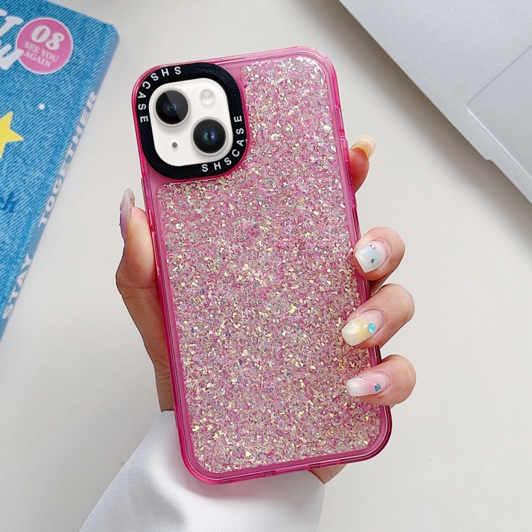 

For iPhone 14 Glitter Epoxy Shockproof Phone Case(Pink)