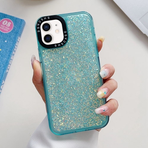 

For iPhone 11 Glitter Epoxy Shockproof Phone Case(Blue)