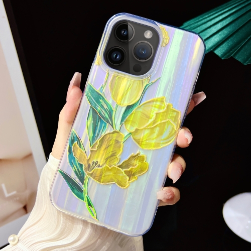 

For iPhone 15 Pro Max Electroplated Color Film TPU + PC Phone Case(Tulip)