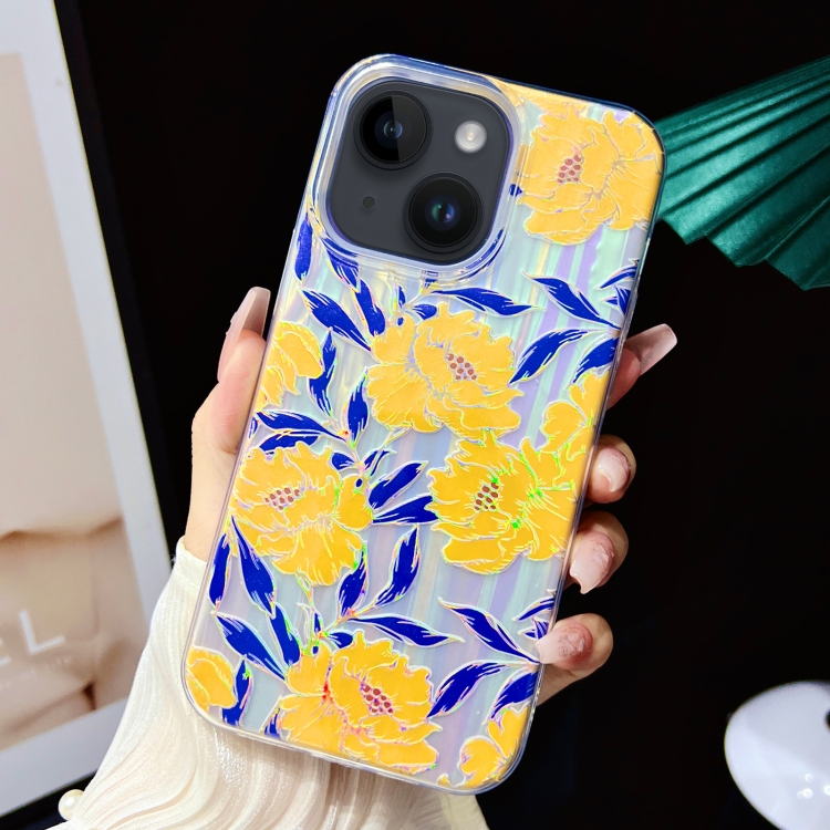 

For iPhone 14 Electroplated Color Film TPU + PC Phone Case(Chrysanthemum)