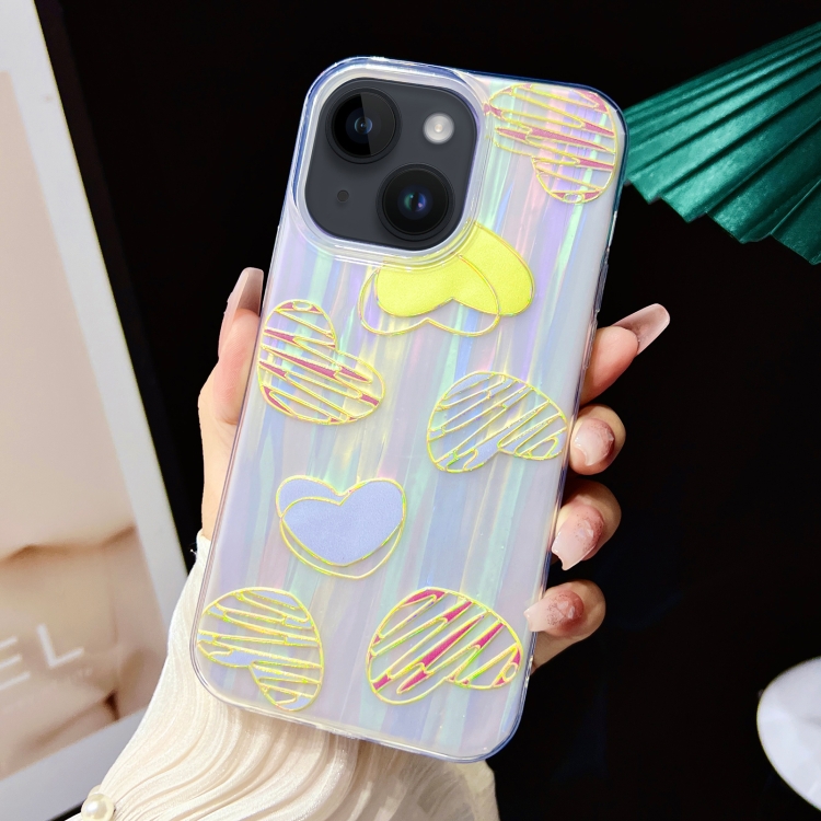 

For iPhone 13 Electroplated Color Film TPU + PC Phone Case(Laser Love)
