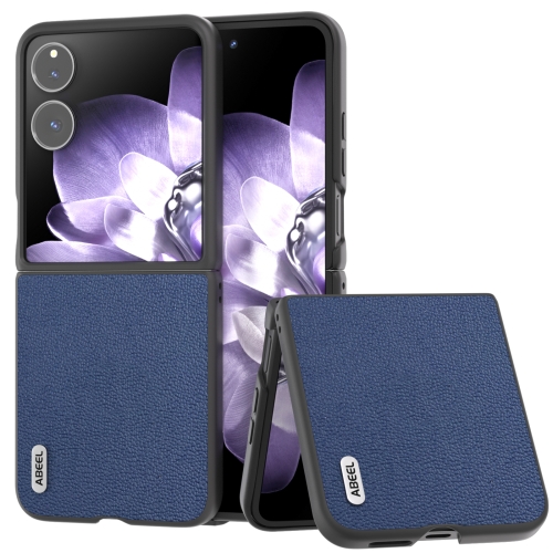 

For Xiaomi Mix Flip ABEEL Genuine Leather Luolai Series Phone Case(Dark Blue)