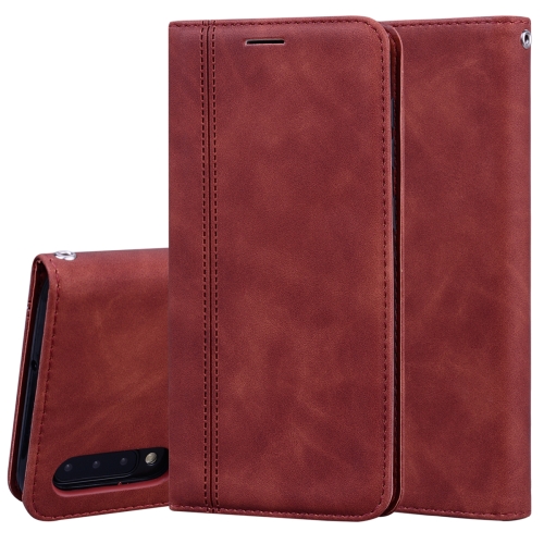 

For Samsung Galaxy A50 Frosted Business Magnetic Horizontal Flip PU Leather Case with Holder & Card Slot & Lanyard(Brown)