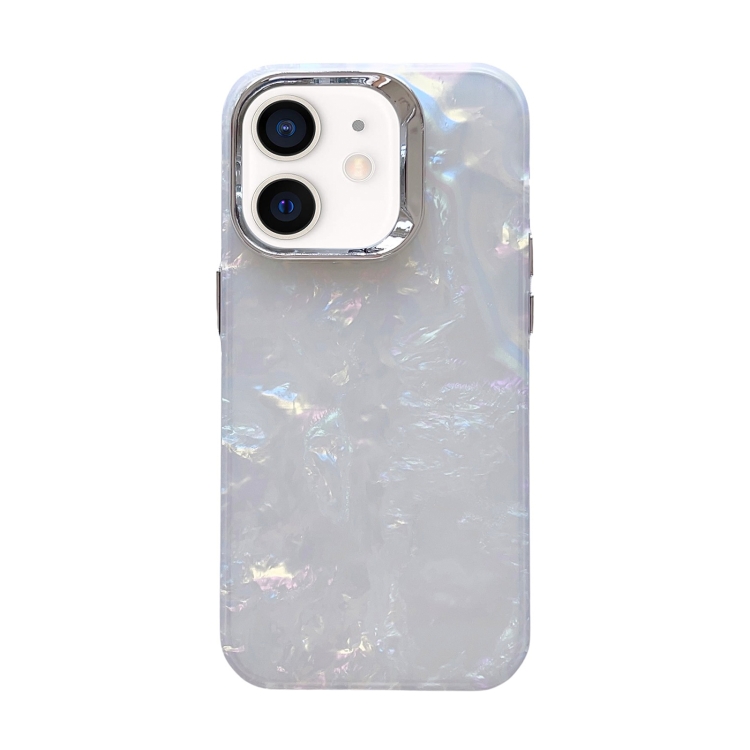 

For iPhone 12 Gradient Shell Texture TPU + Acrylic IMD Phone Case(Silver)