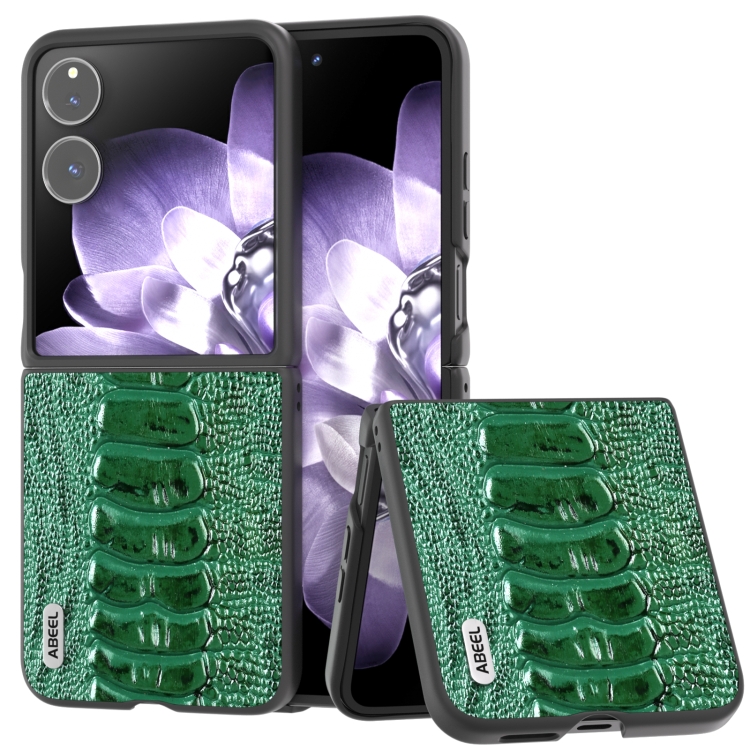 

For Xiaomi Mix Flip ABEEL Genuine Leather Weilai Series Phone Case(Green)