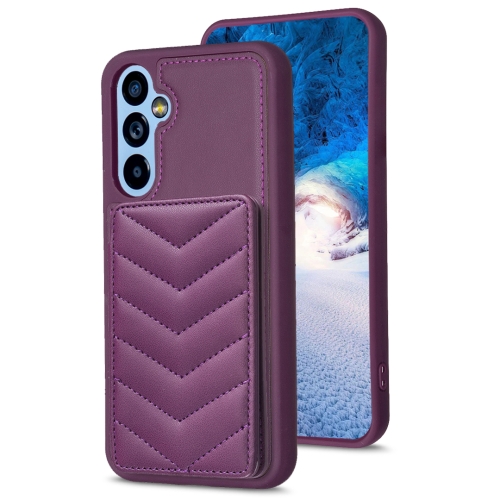 

For Samsung Galaxy A54 5G BF26 Wave Pattern Card Bag Holder Phone Case(Dark Purple)