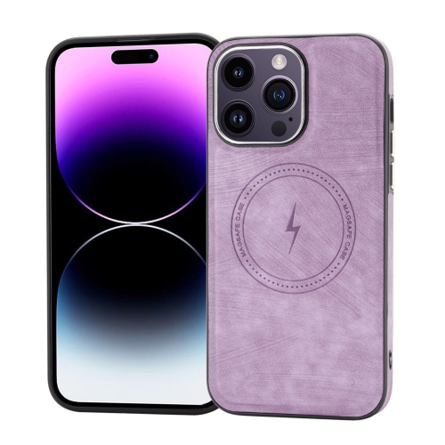 

For iPhone 14 Pro Max Side PU Hybrid TPU Magsafe Phone Case(Light Purple)