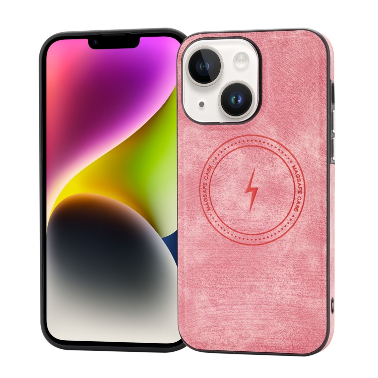 

For iPhone 14 Plus Side PU Hybrid TPU Magsafe Phone Case(Pink)