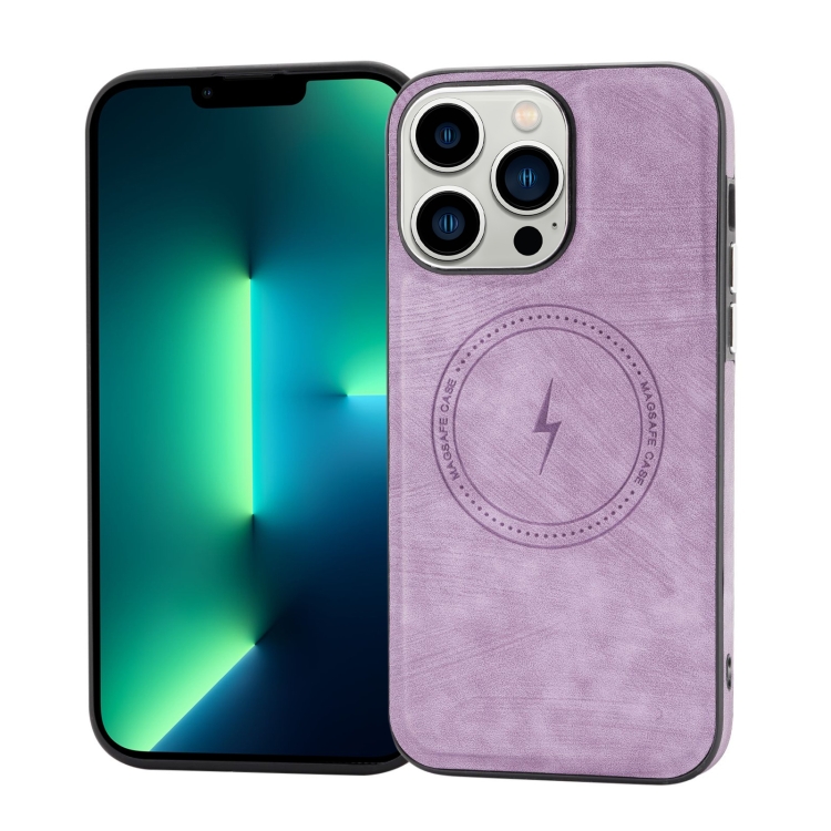 

For iPhone 13 Pro Max Side PU Hybrid TPU Magsafe Phone Case(Light Purple)